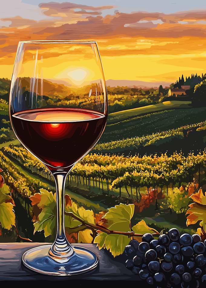 Sunset Wine Glass