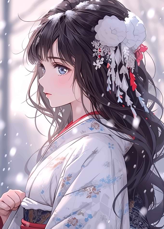 Anime Girl in Kimono