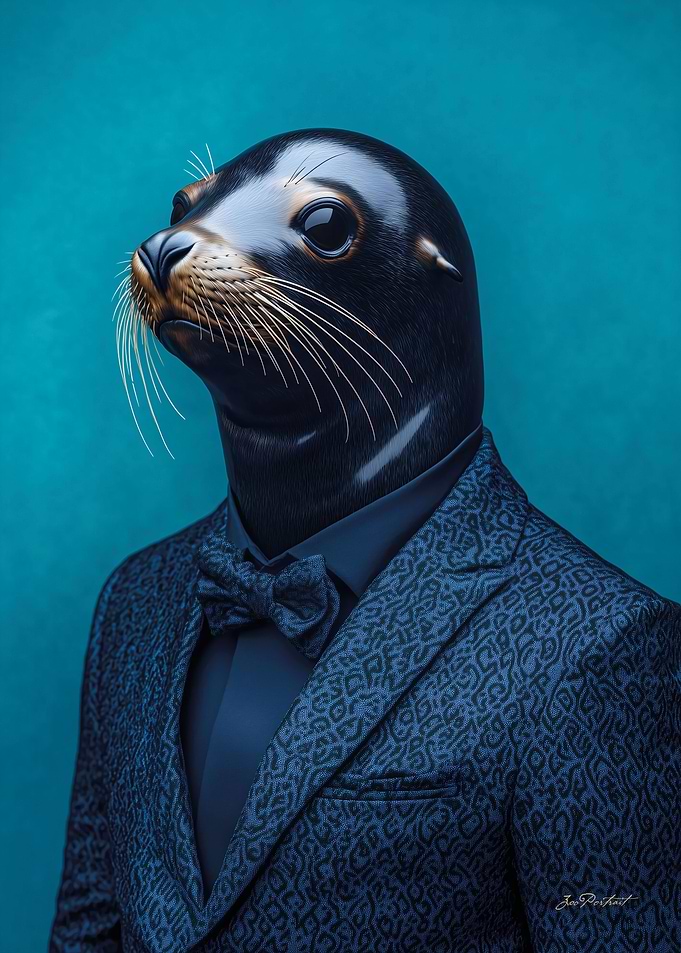 Portrait of a Seal in Suit