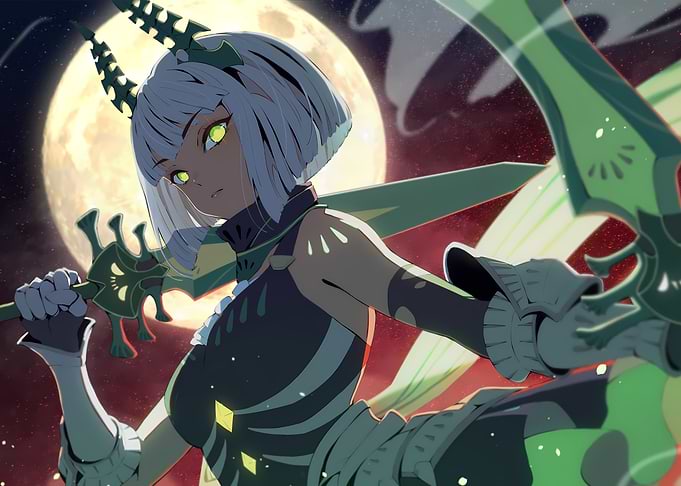 Anime Girl with Green Sword