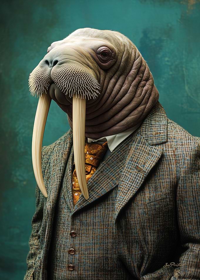 Portrait of a Walrus in Suit