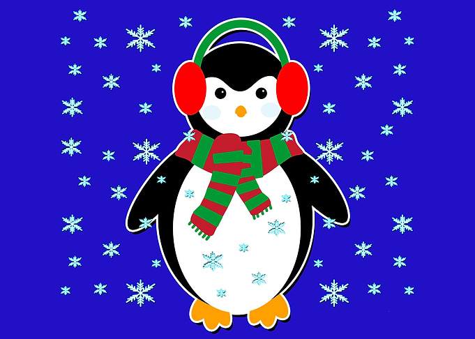 Penguin in Winter Wonderland