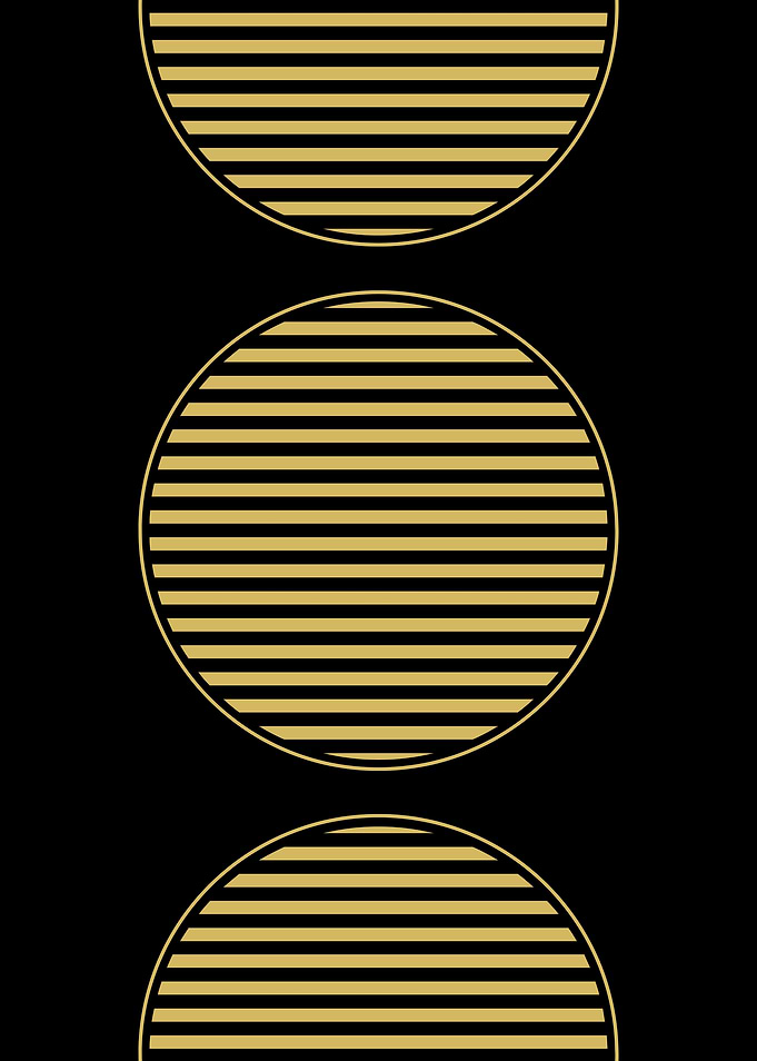 Gold Striped Circles
