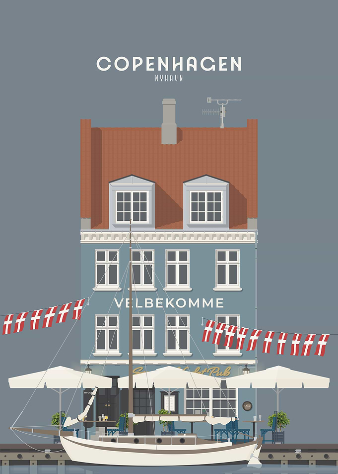 Copenhagen Travel Illustration