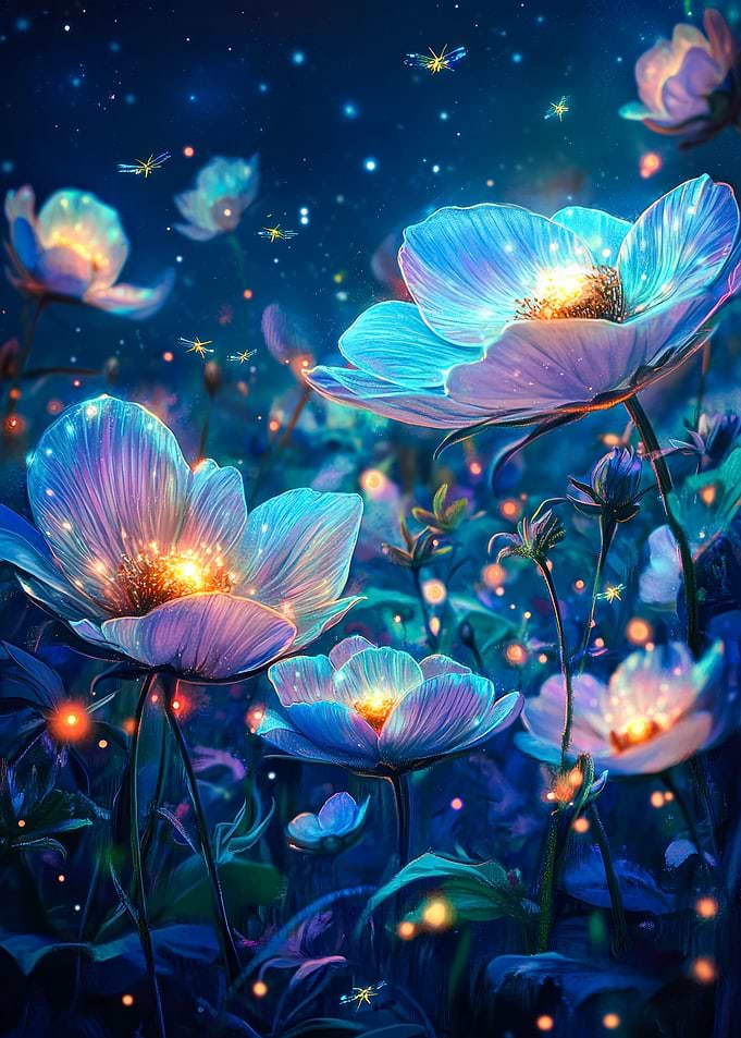 Glowing Flowers Night