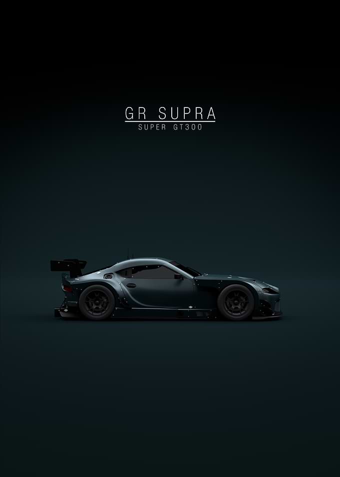 Black Toyota GR Supra - Super GT300 2022 - Green Tint