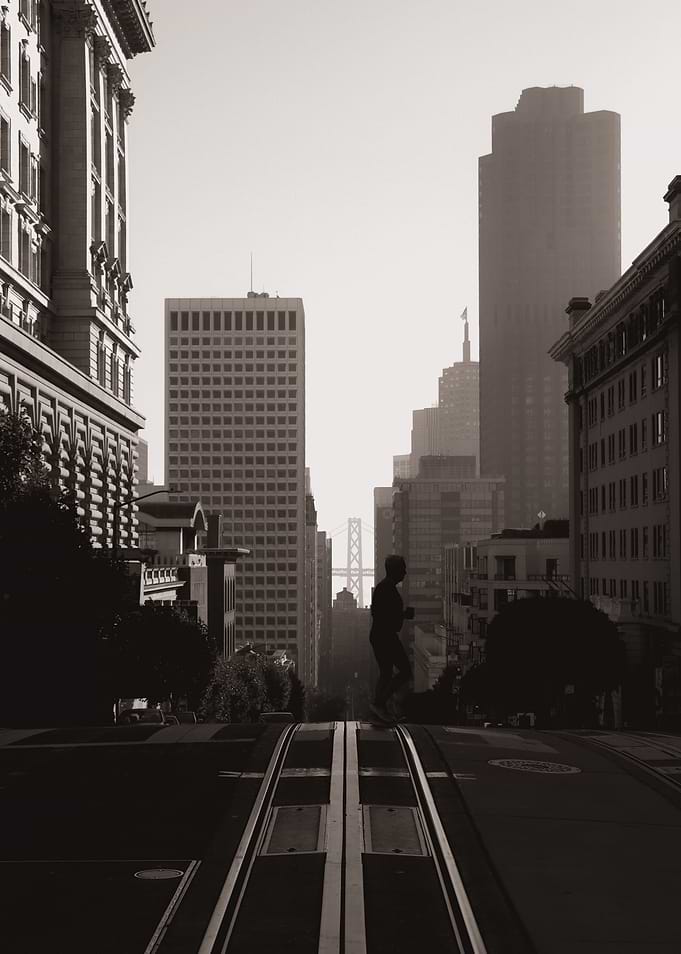 San Francisco California Street Scene Black & White