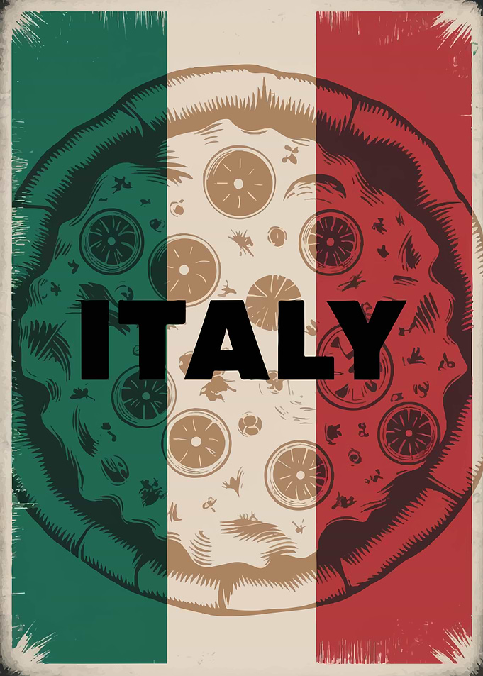 Italy Pizza Flag