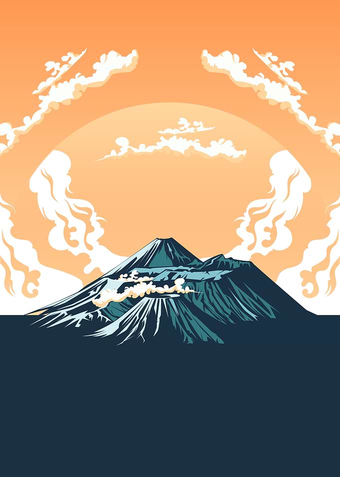 Volcano Mountain Sunset
