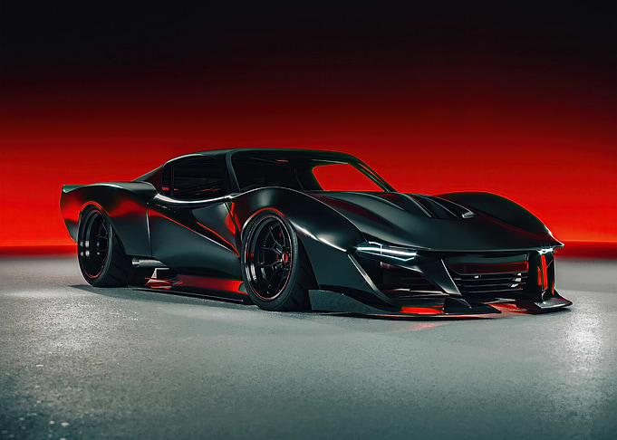 Black Sports Car Render