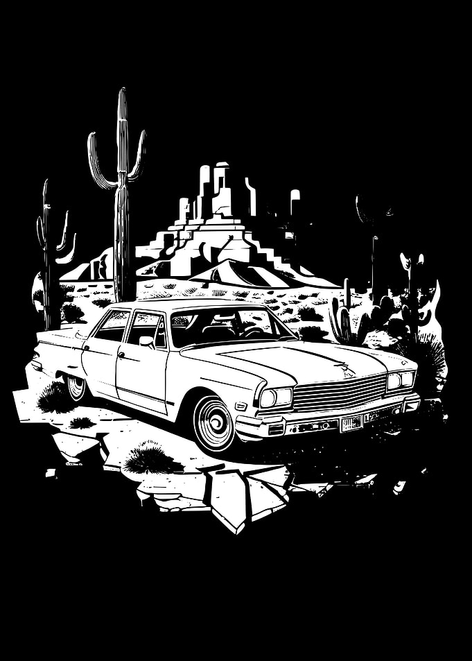 Classic Car in Desert