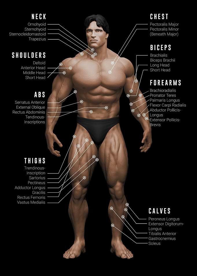 Fitness workout gym arnold schwarzenegger anatomy
