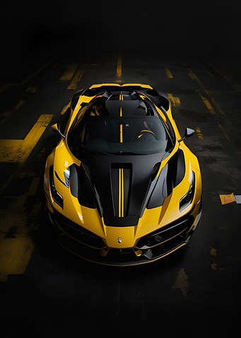 Yellow Ferrari Supercar