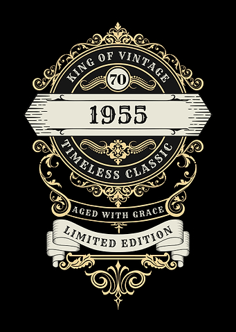 70th Birthday Born in 1955 Vintage Design