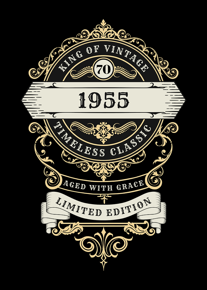 70th Birthday Born in 1955 Vintage Design