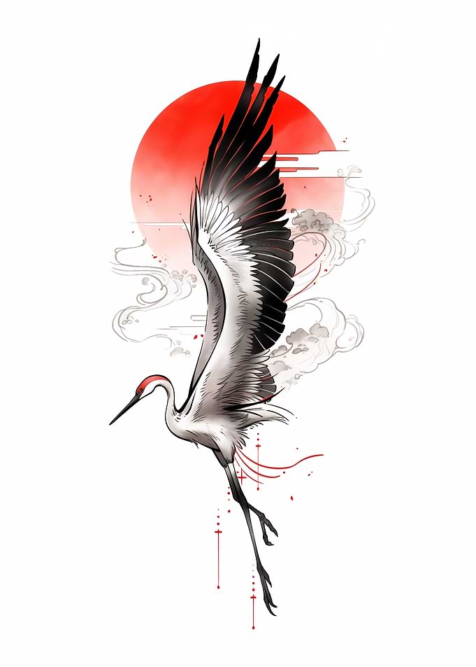 Japanese Crane Illustration
