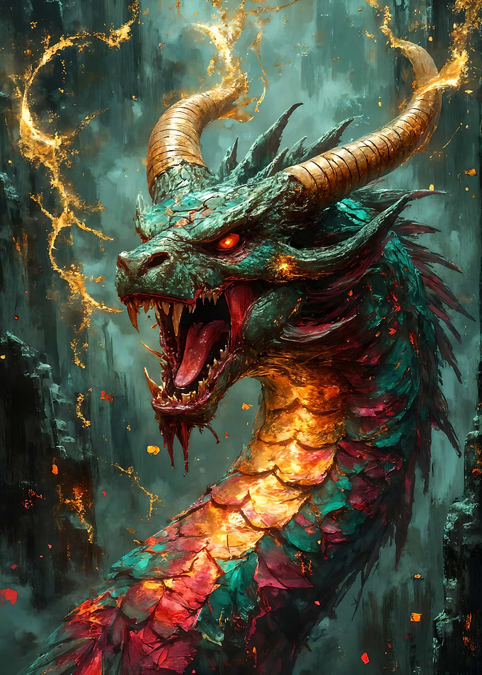 Fiery Dragon Portrait