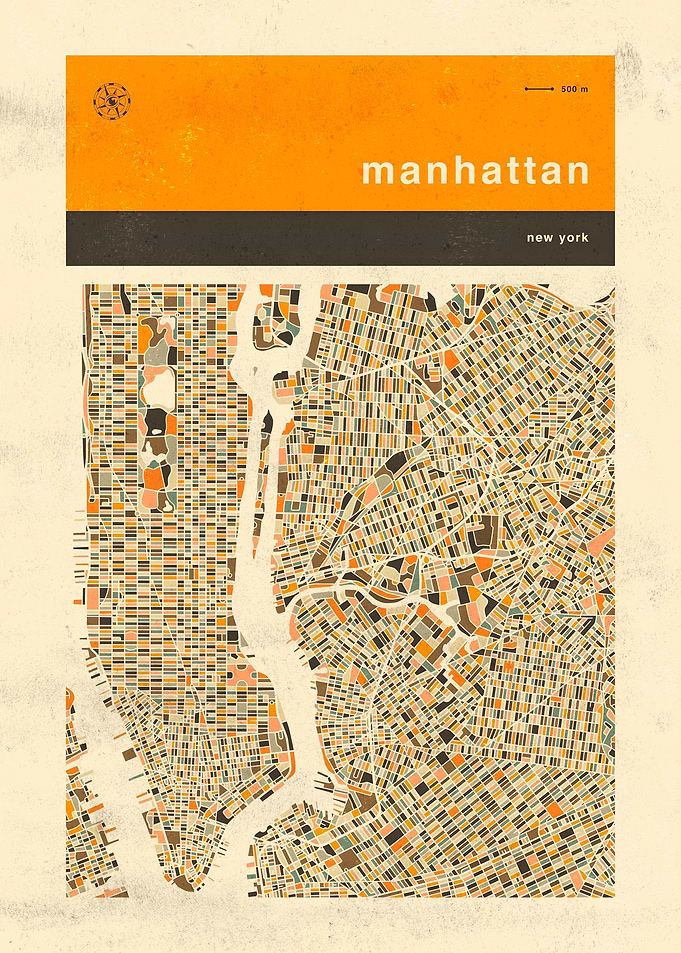 Manhattan NYC Map Art Print