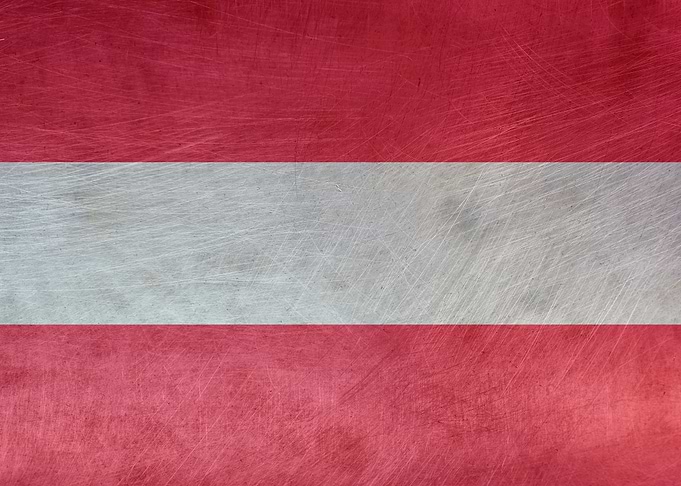 Austrian Flag on Metal