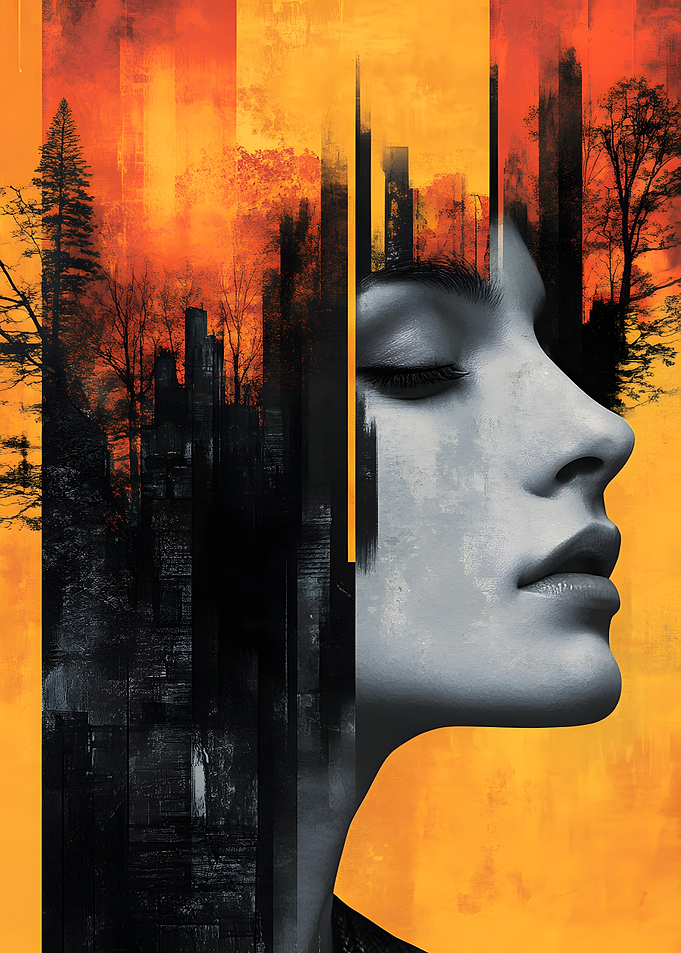 Woman and Cityscape