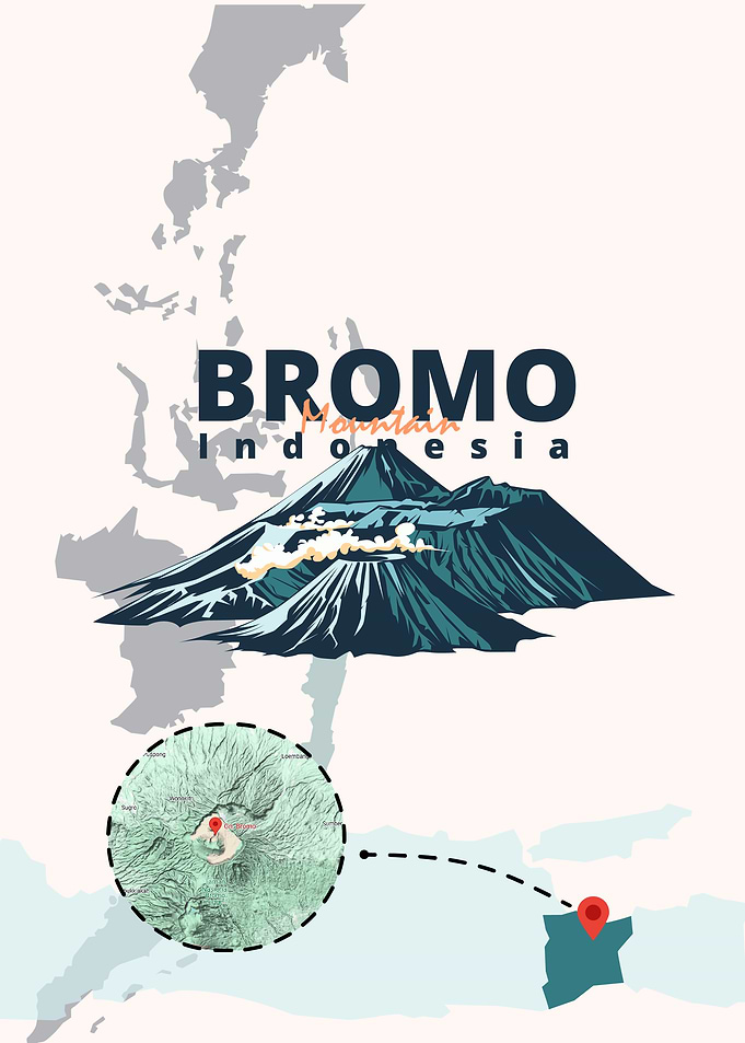 Bromo Mountain, Indonesia Maps