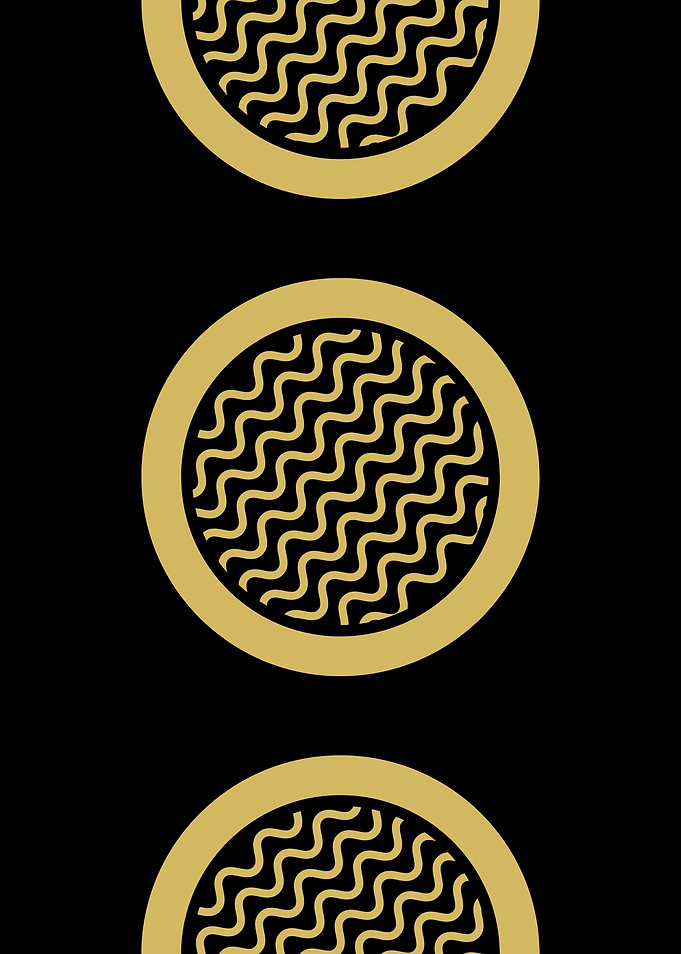 Gold Wave Pattern Circles