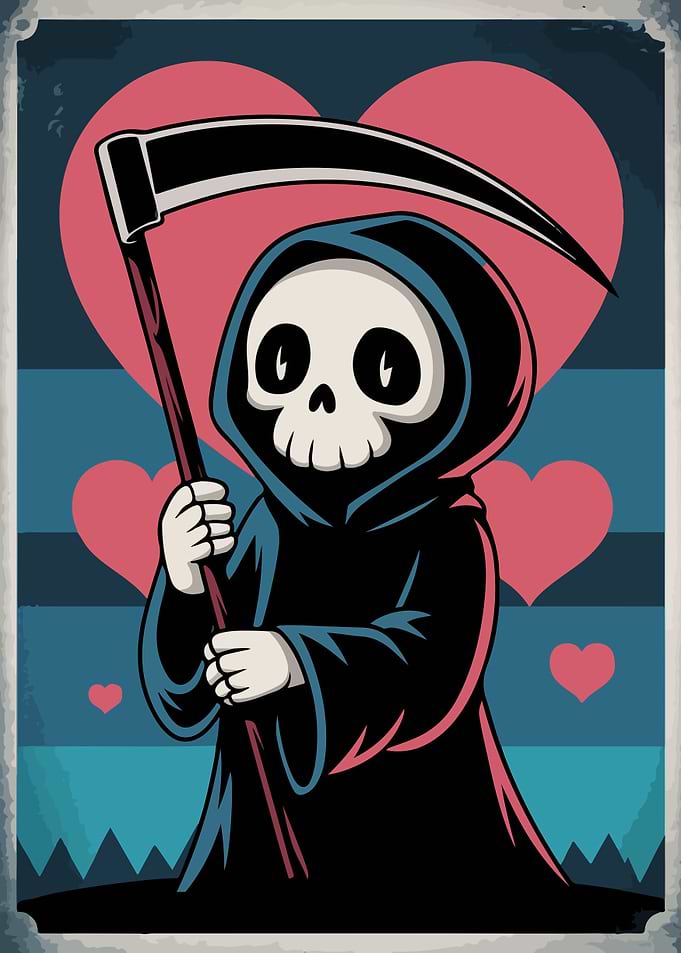 Grim Reaper with Hearts