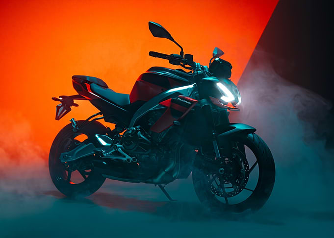 Black Motorcycle with Red Accents