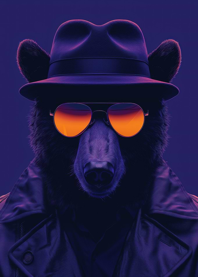 Bear in Sunglasses and Fedora