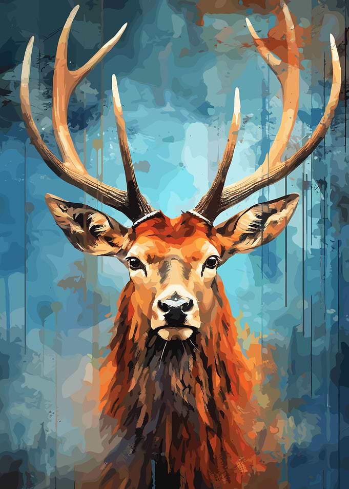 Stag Portrait Pop art