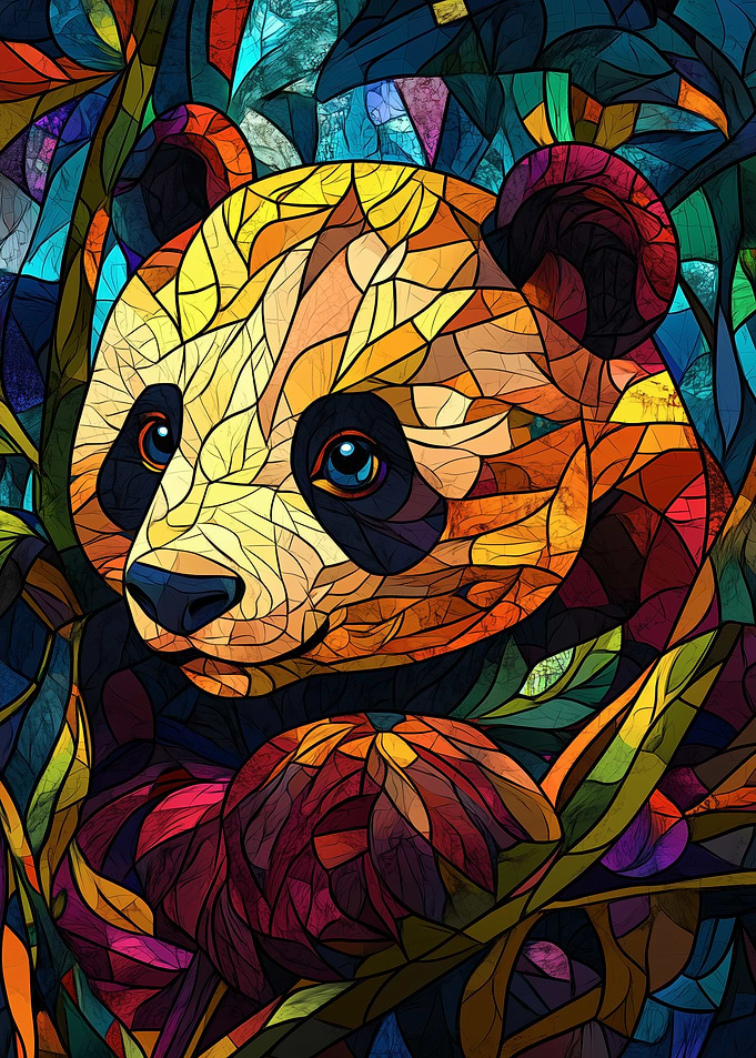 Stained Glass Panda