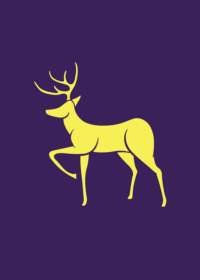 Yellow Deer Silhouette