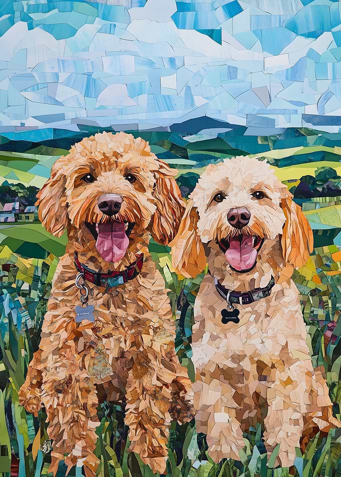 Two Goldendoodle Dog