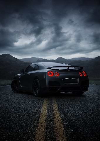 Black Sports Car on Road