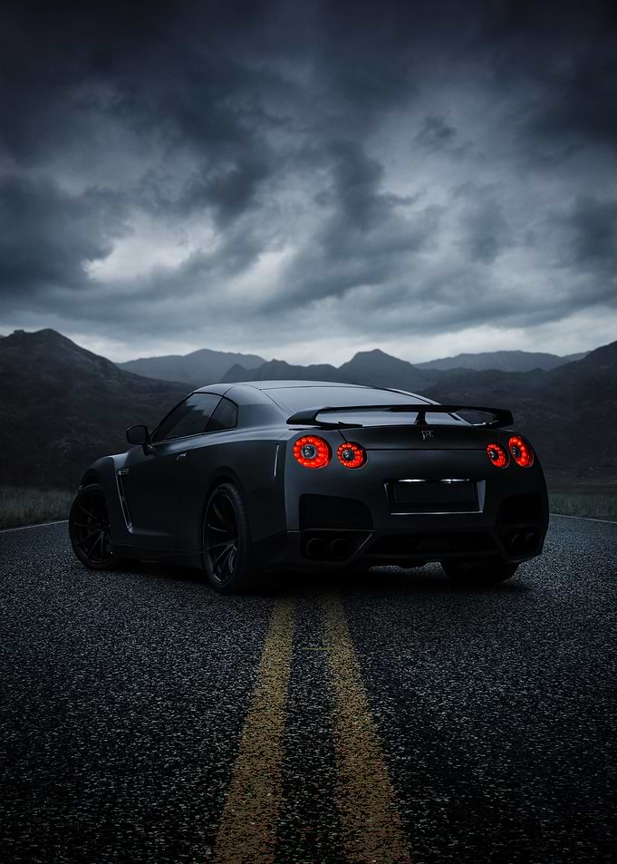 Black Sports Car on Road