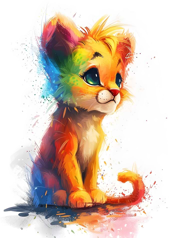 Colorful Baby Lion