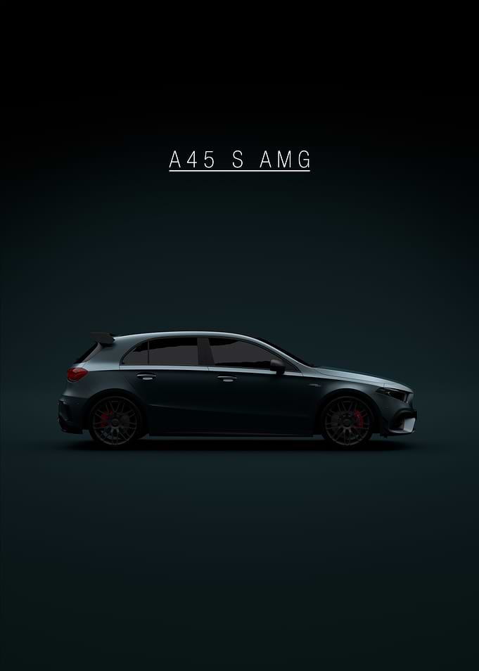 Black Mercedes A45 S AMG 2020 W177 - Green Tint