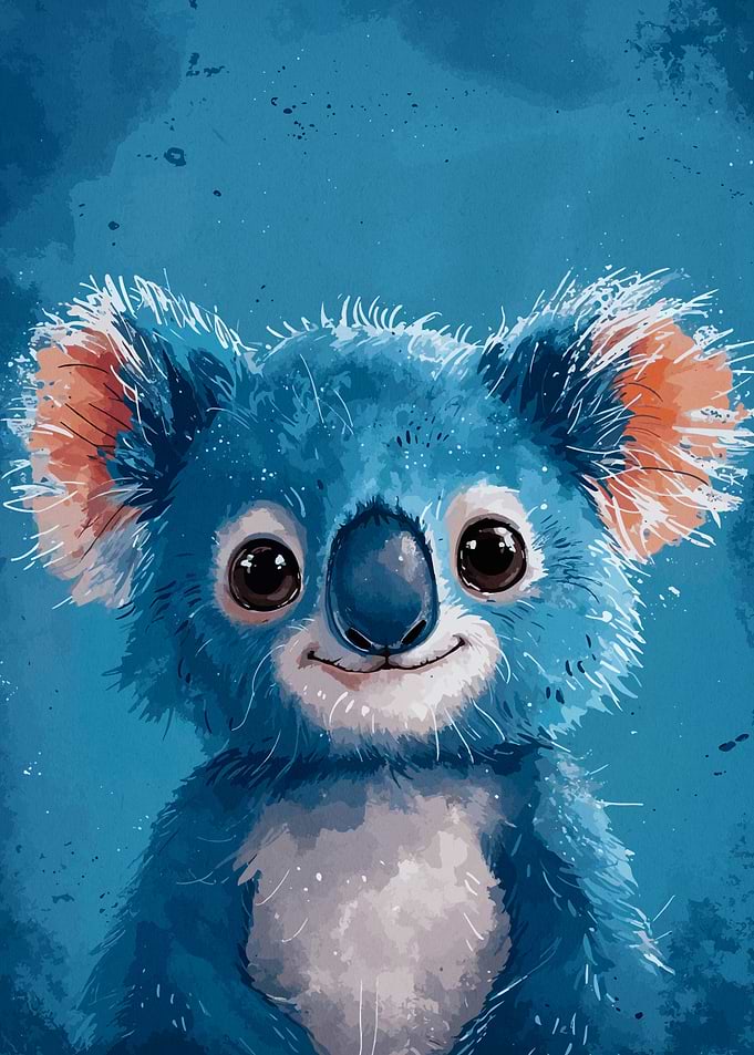 Blue Koala Portrait