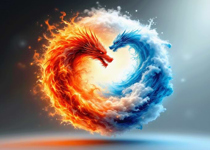 Fire and Water Dragons