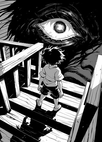 Boy Facing Giant Eye
