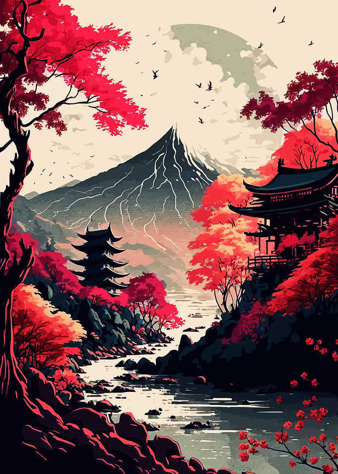 Japanese Mountain Landscape