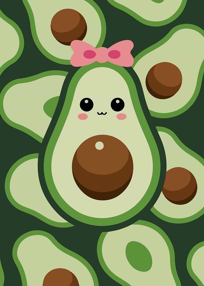 Cute Avocado Illustration