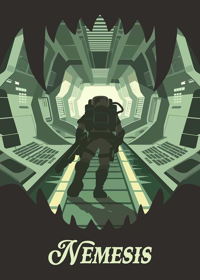 Nemesis Board Game Inspired Illustration Poster