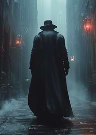 Mysterious Figure in Foggy Alley