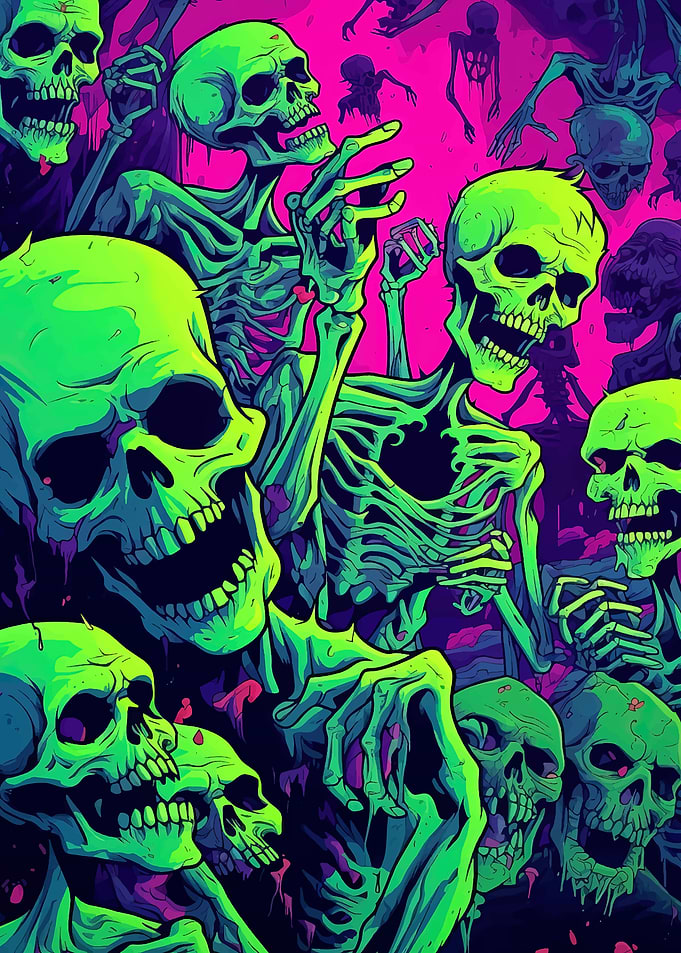 Neon Green Skulls