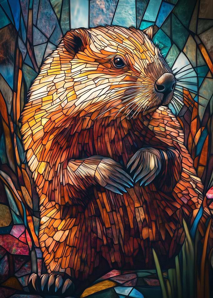 Stained Glass Beaver