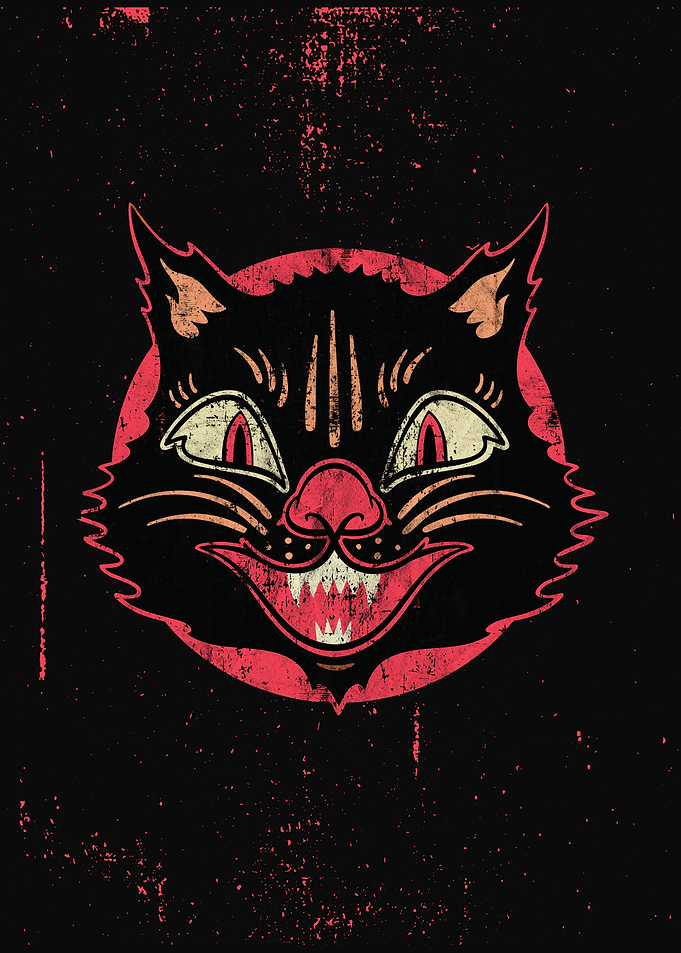 Vintage Black Cat Halloween