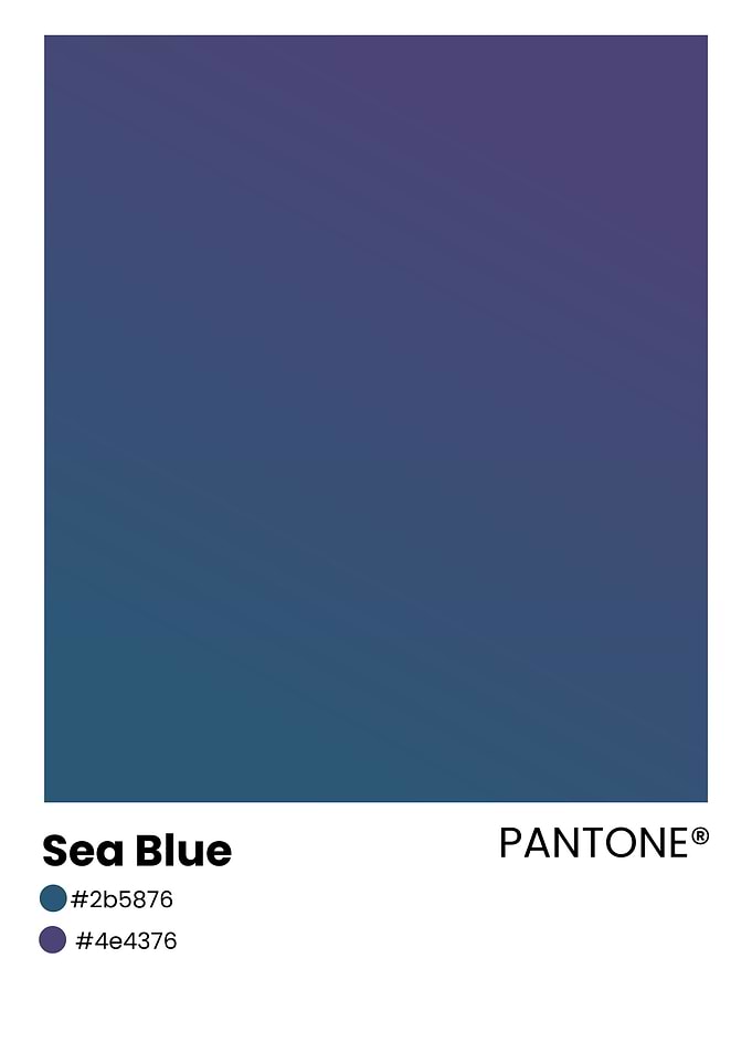 Pantone Sea Blue Color Swatch