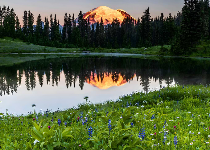 Mountain Reflection in Lake