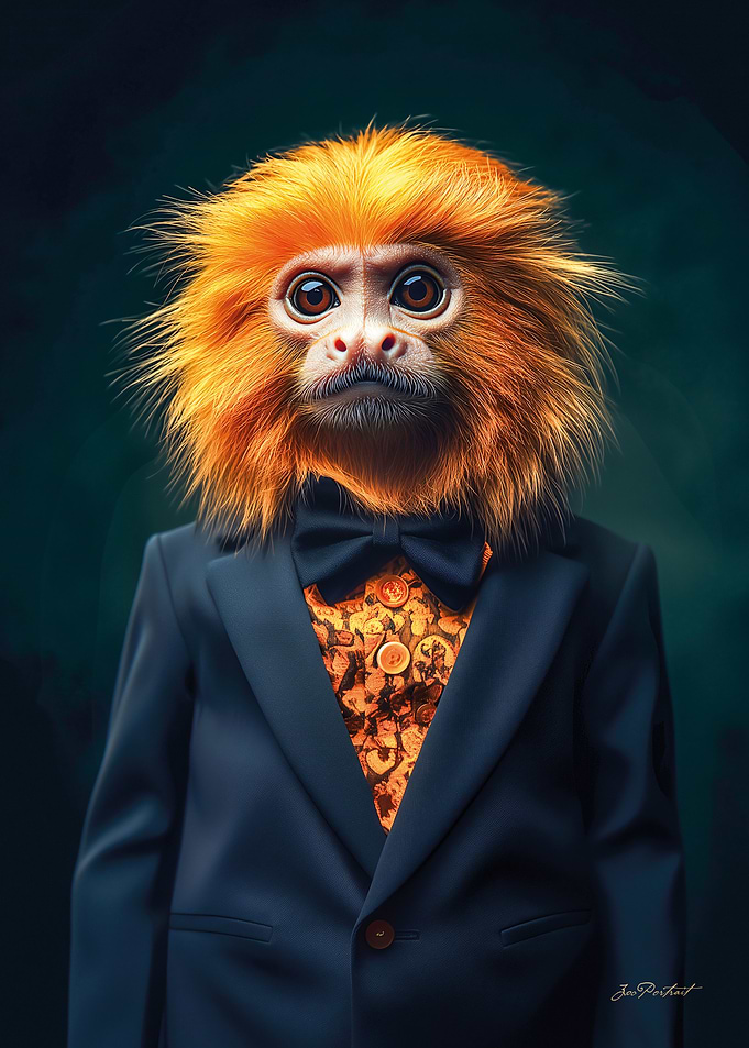 Golden Lion Tamarin in Suit